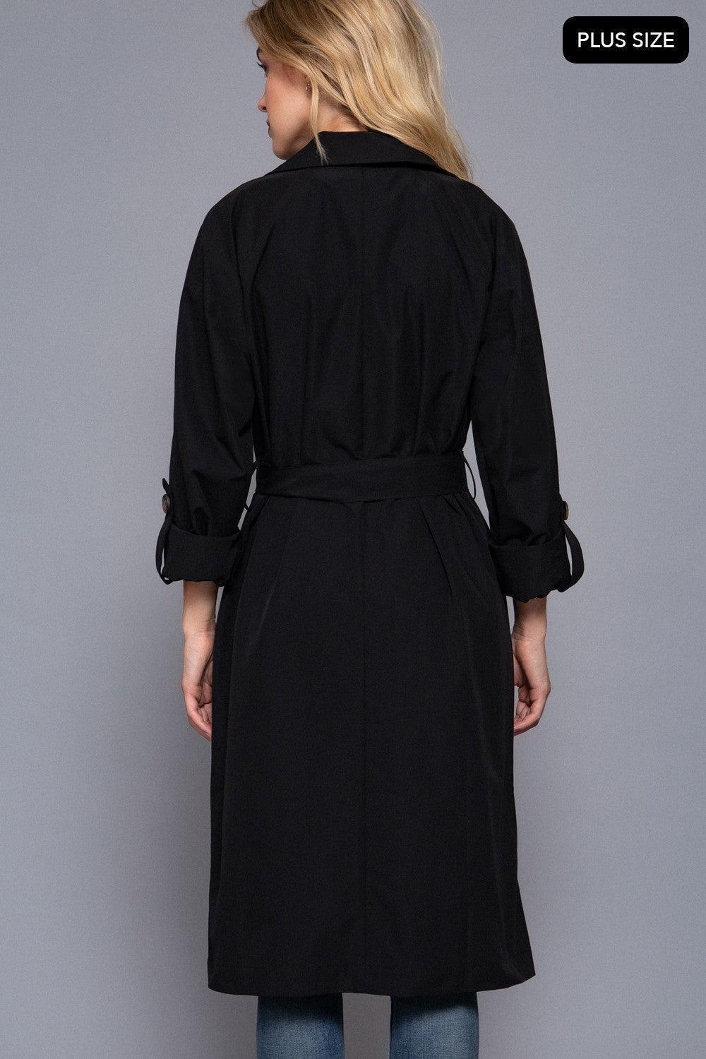 Long Slv Belted Trench Coat