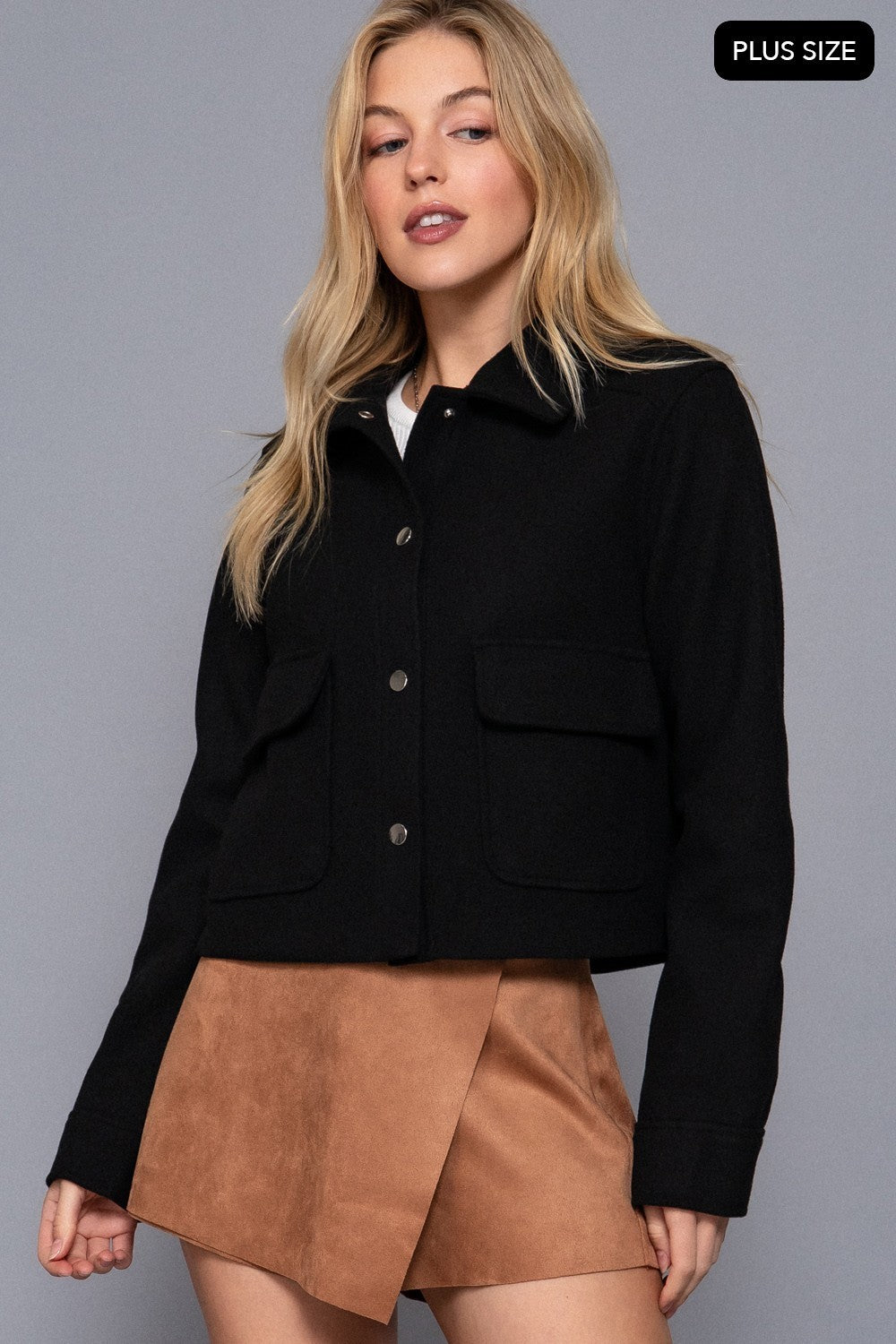 Long Sleeve Closure Soft Felt Jacket