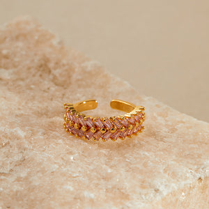 Pink Braid Eternity Ring