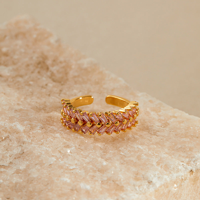 Pink Braid Eternity Ring
