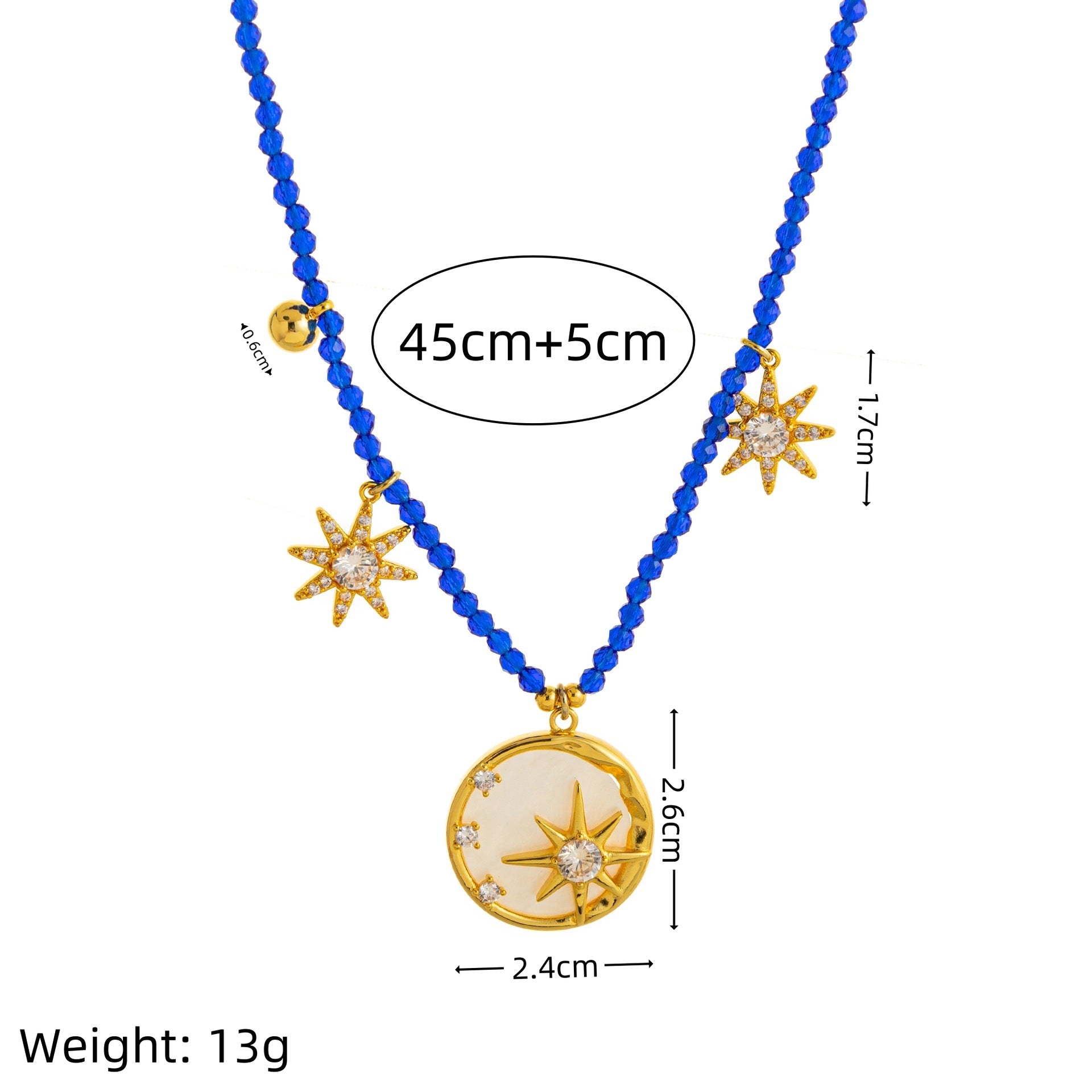 Azure Starburst Sun Necklace Stella Harte
