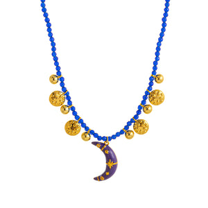 Midnight Jingle Moon Necklace