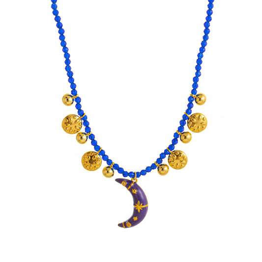 Midnight Jingle Moon Necklace
