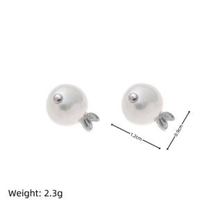 Leafy Pearl Bud Earrings
