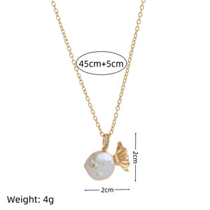 Shimmerfin Pearl Pendant Necklace