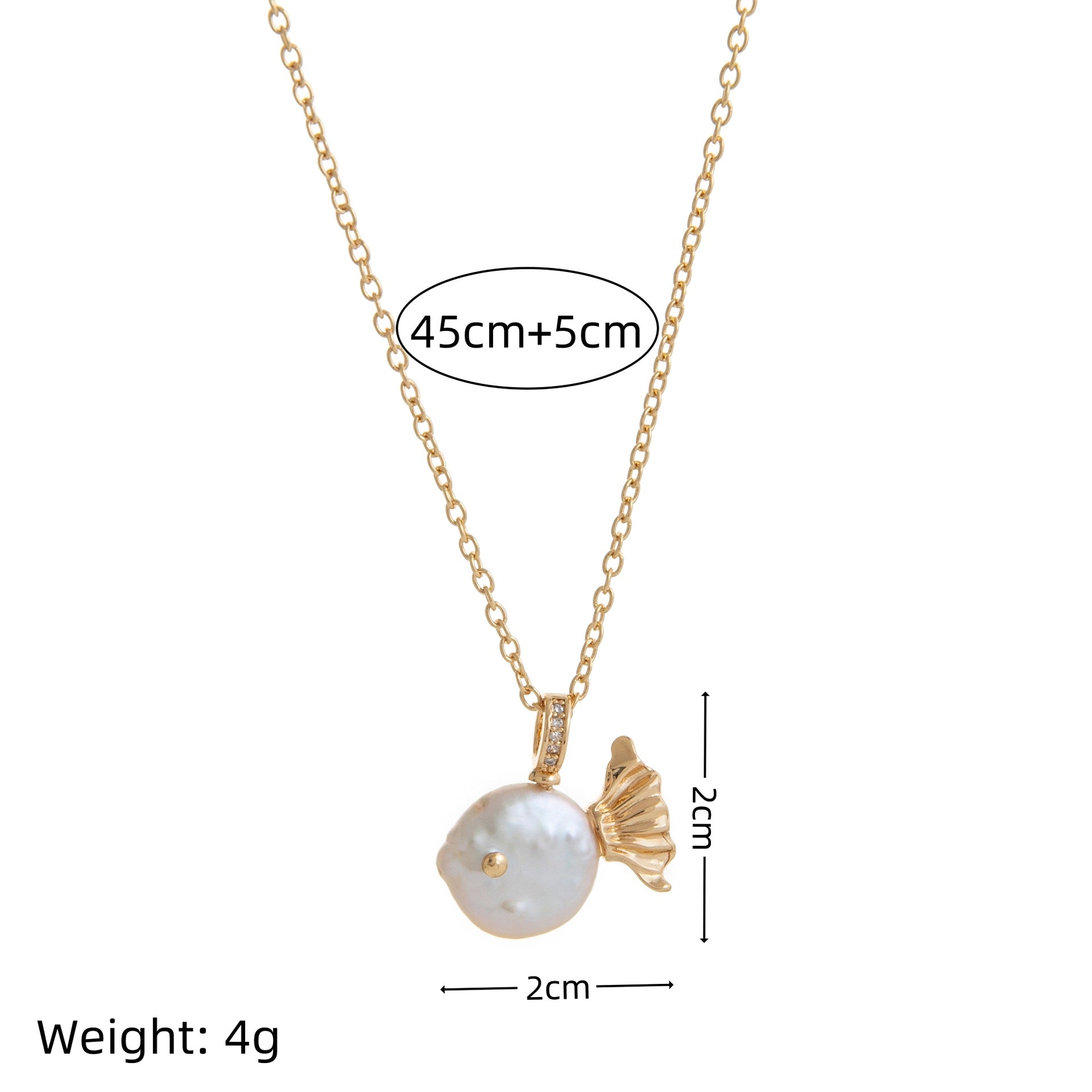 Shimmerfin Pearl Pendant Necklace
