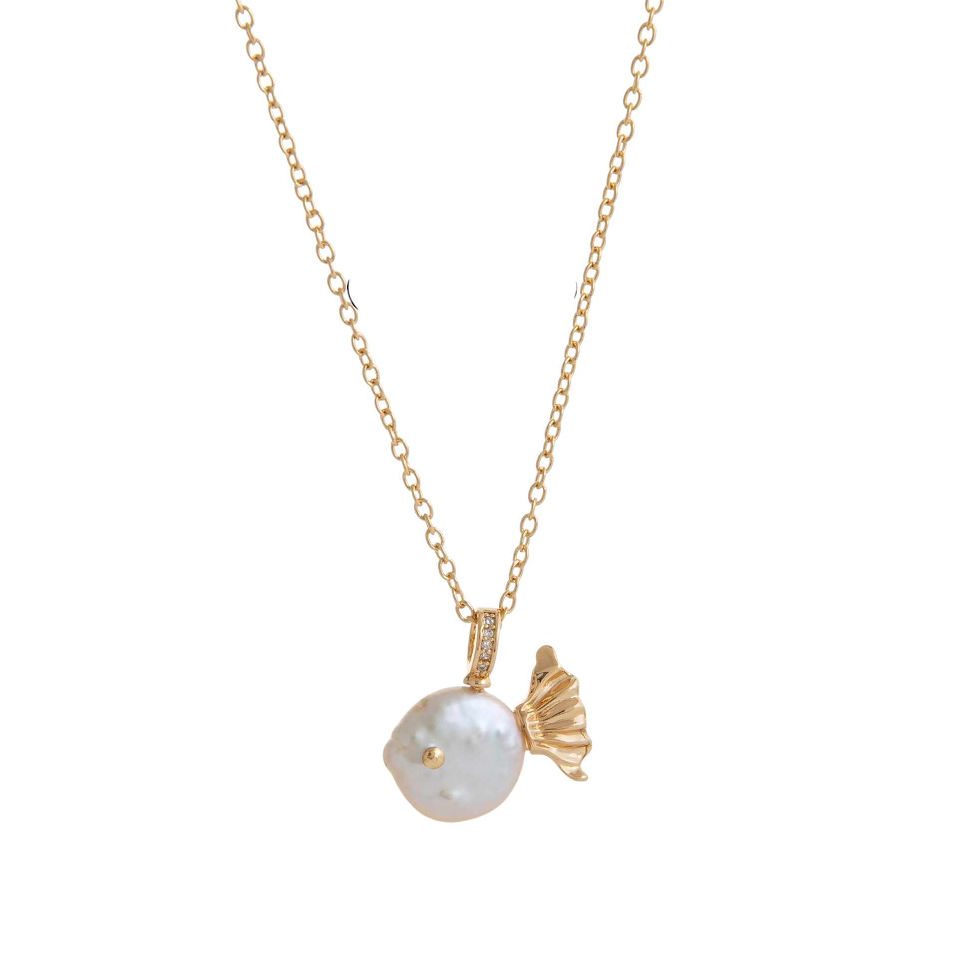 Shimmerfin Pearl Pendant Necklace Stella Harte