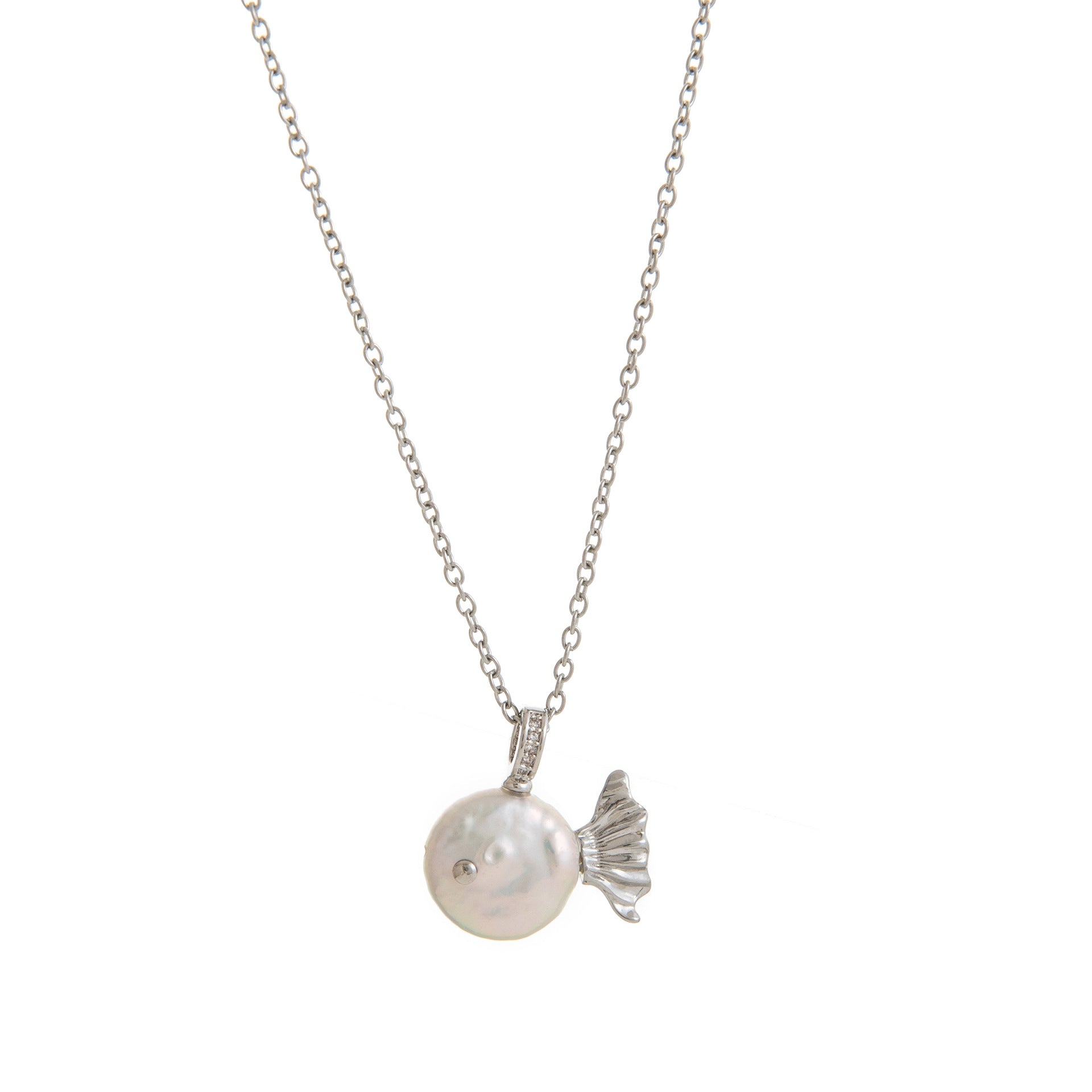 Shimmerfin Pearl Pendant Necklace Stella Harte