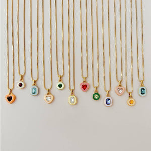 Heart Gem Birthstone Necklace