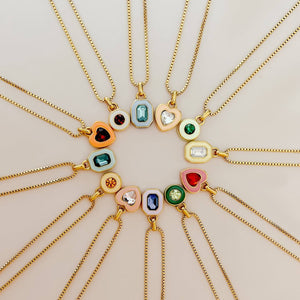 Heart Gem Birthstone Necklace