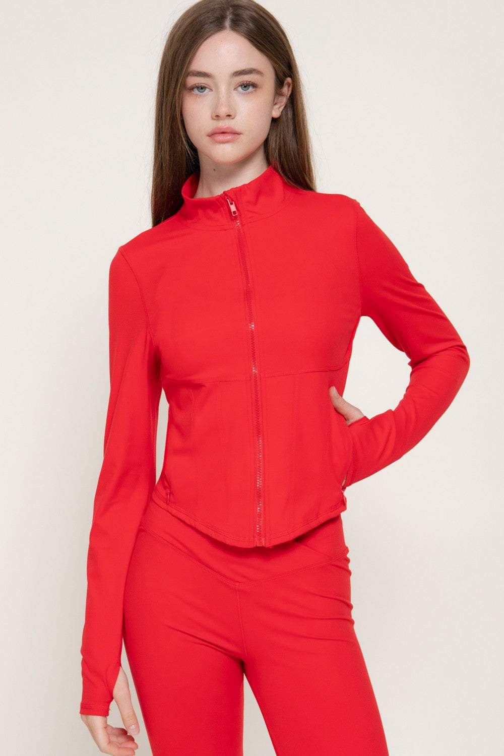 Corset Workout Jacket with Thumb Holes
