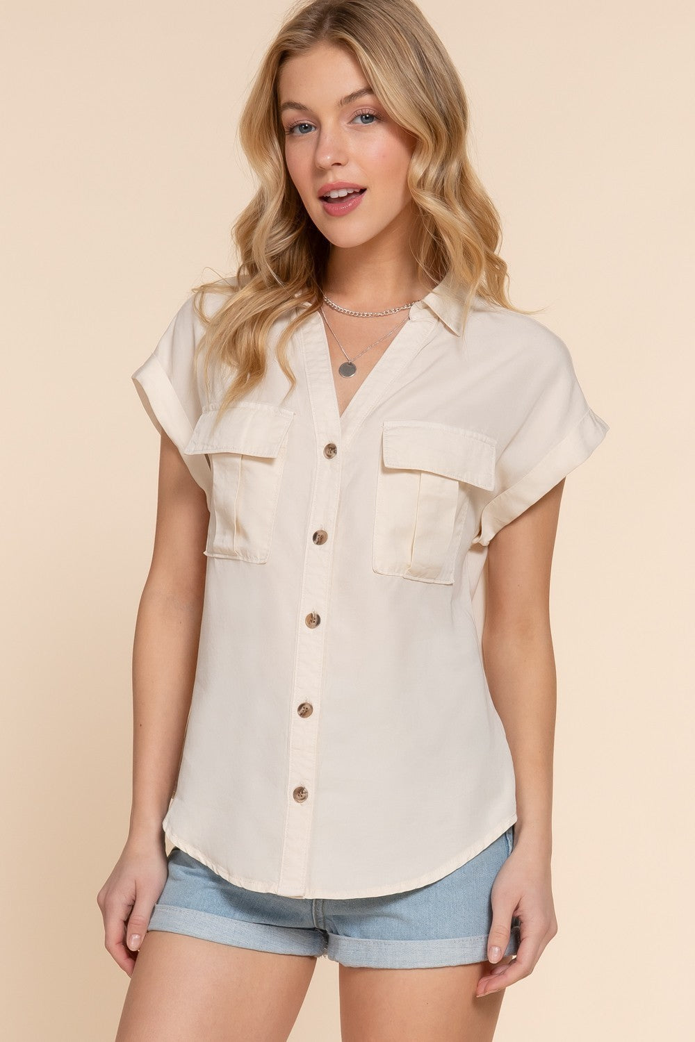 Dolman Short Slv Tencel Shirt