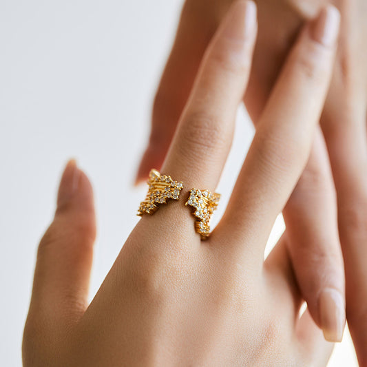 Winged Diamond Flutter Ring