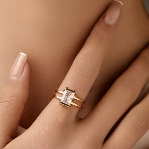 Radiant Edge Solitaire Ring