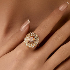 Peach Halo Bloom Ring