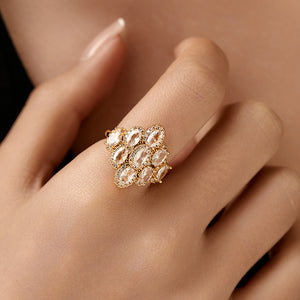 Blush Oval Cluster Ring