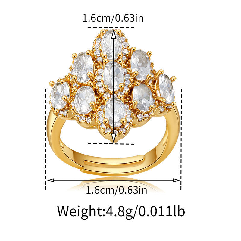 Blush Oval Cluster Ring