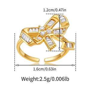 Bow Baguette Whisper Ring