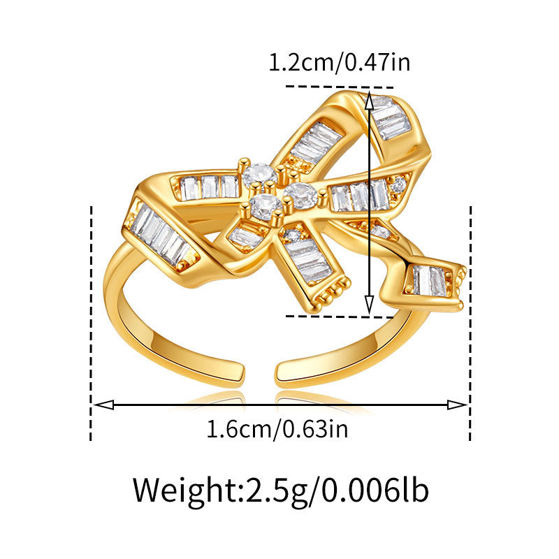 Bow Baguette Whisper Ring
