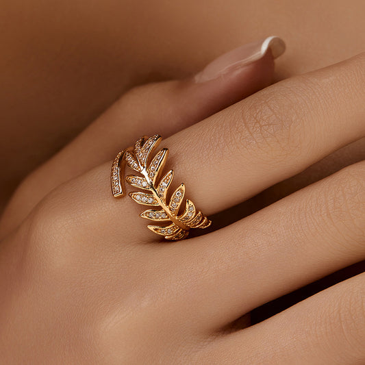 Laurel Leaf Diamond Ring