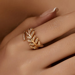 Laurel Leaf Diamond Ring