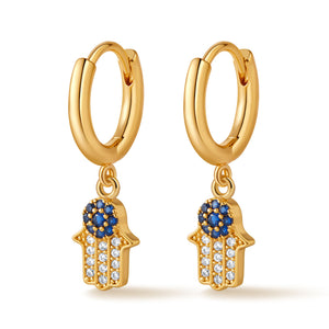 Hamsa Sapphire Hoops