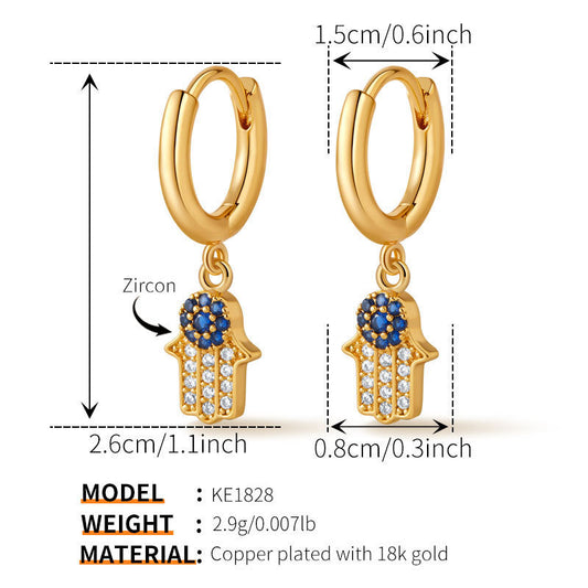 Hamsa Sapphire Hoops