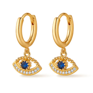 Royal Sapphire Eye Hoops