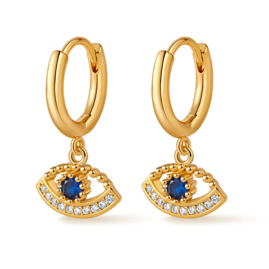Royal Sapphire Eye Hoops