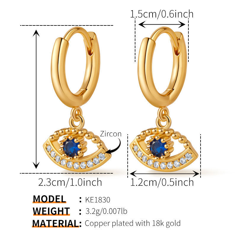 Royal Sapphire Eye Hoops