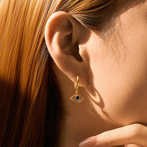 Royal Sapphire Eye Hoops