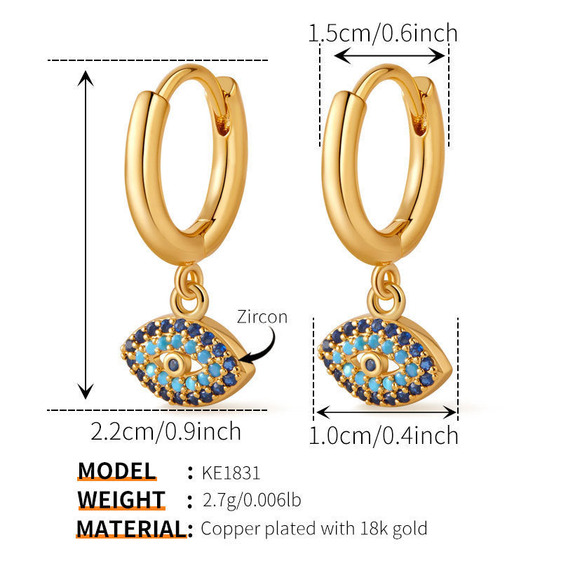 Azure Evil Eye Hoops