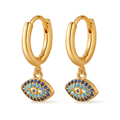 Azure Evil Eye Hoops