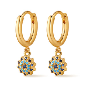 Turquoise Star Hoops