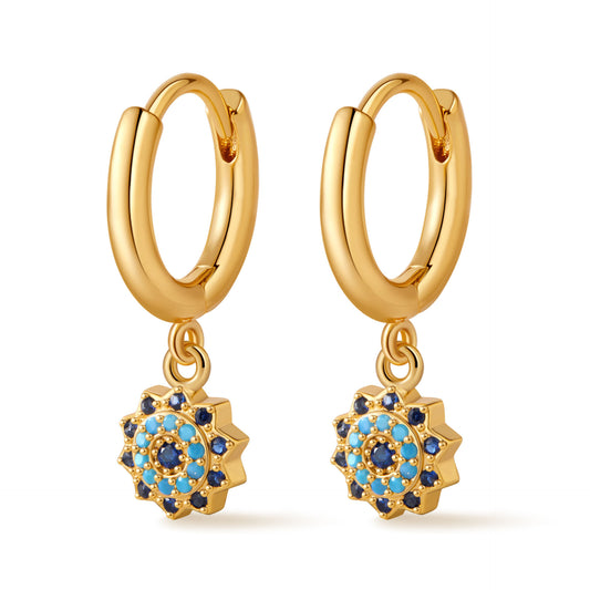 Turquoise Star Hoops