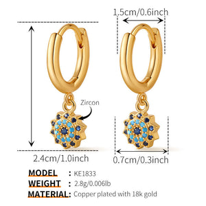 Turquoise Star Hoops