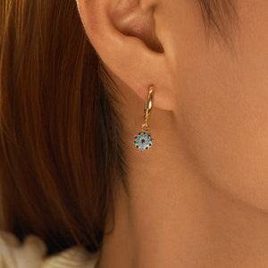 Turquoise Star Hoops