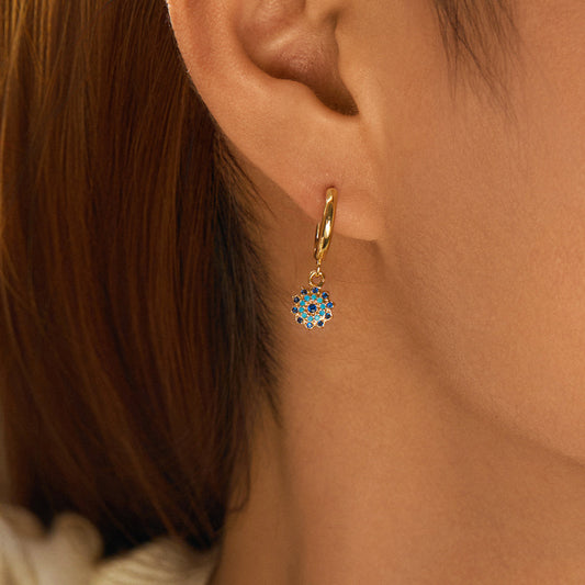 Turquoise Star Hoops