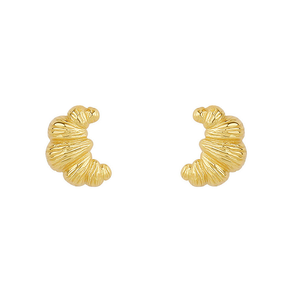 Golden Croissant Studs Earrings Stella Harte