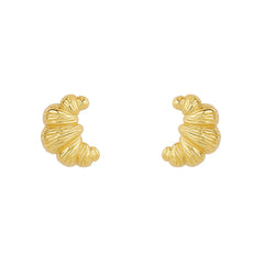Golden Croissant Studs Earrings
