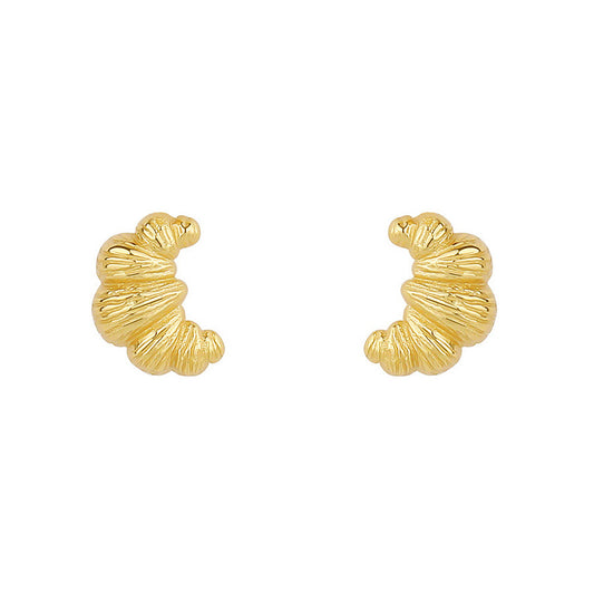 Golden Croissant Studs Earrings