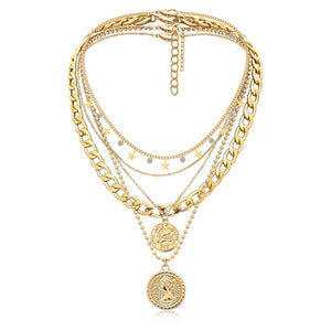 Golden Divinity Layered Necklace