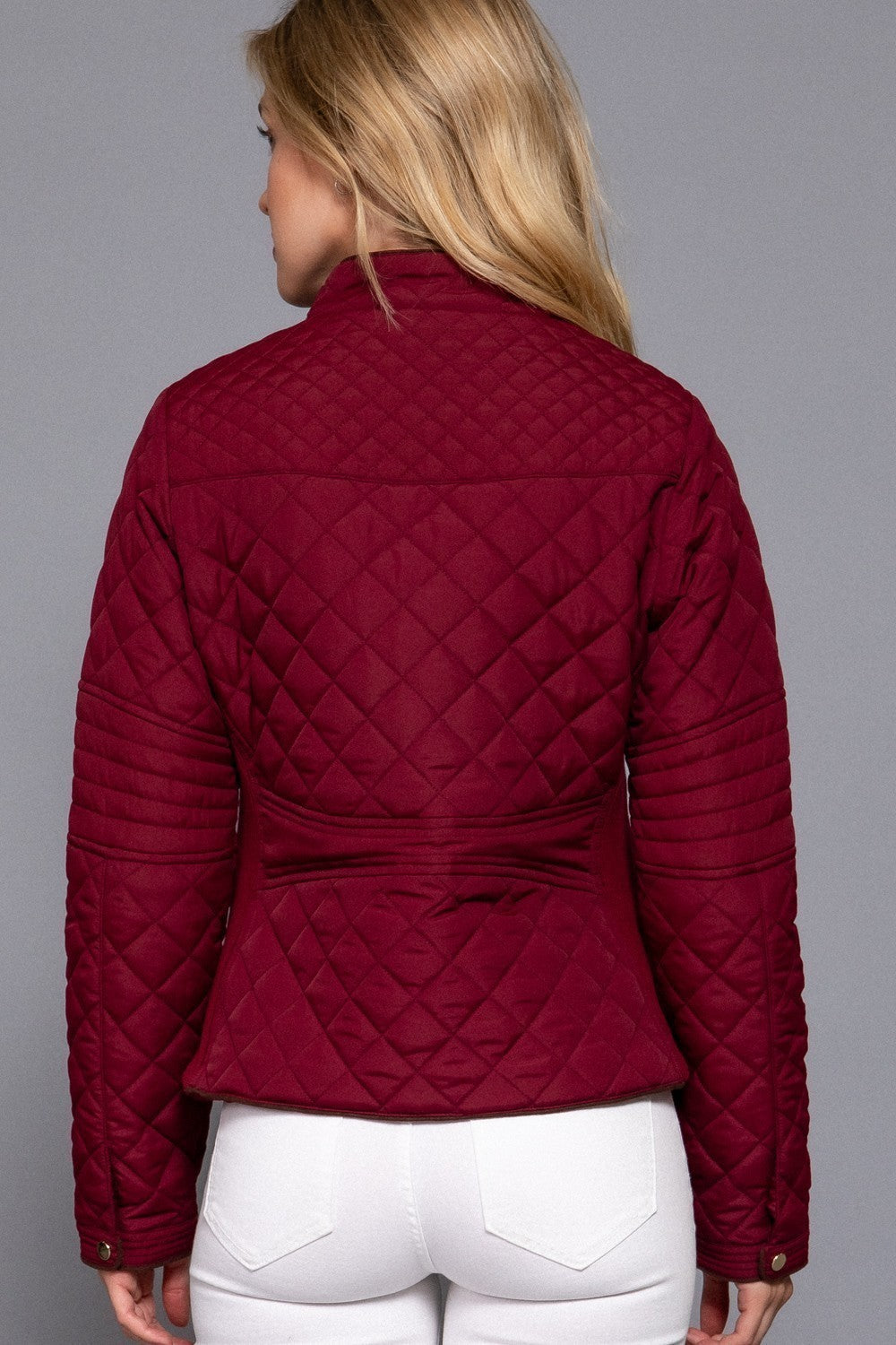 Suede Piping Rib Quilted Padding Jacket