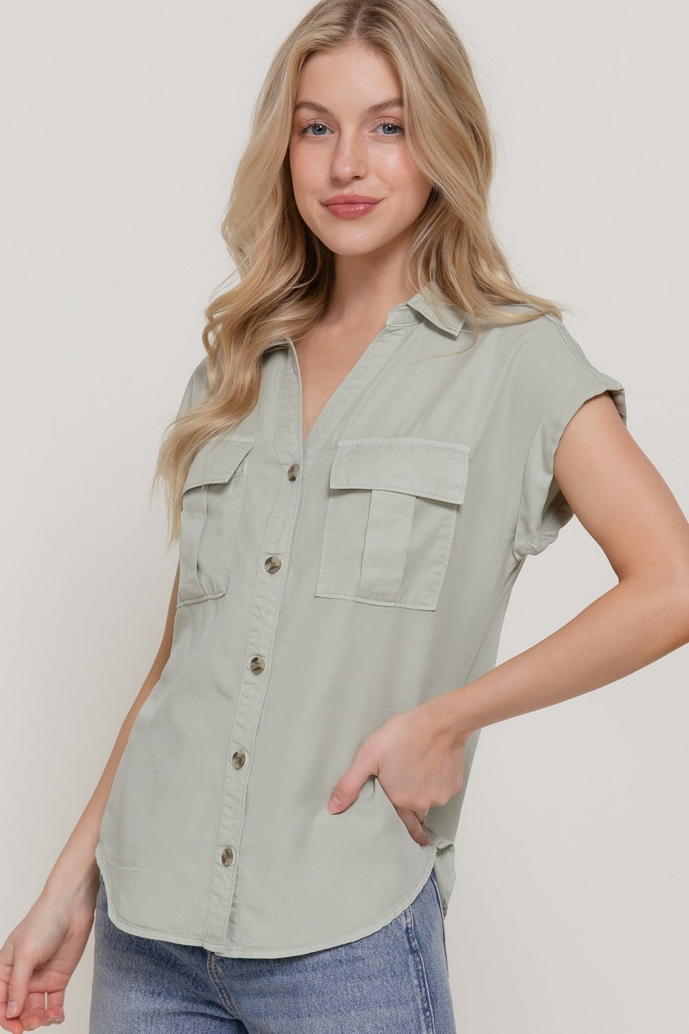 Dolman Short Slv Tencel Shirt