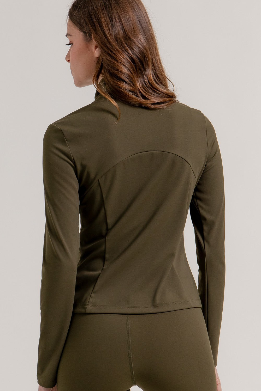 Long Slv Mock Neck Workout Jacket