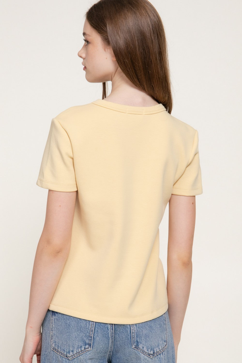 Short Sleeve Round Neck Soft Knit Top