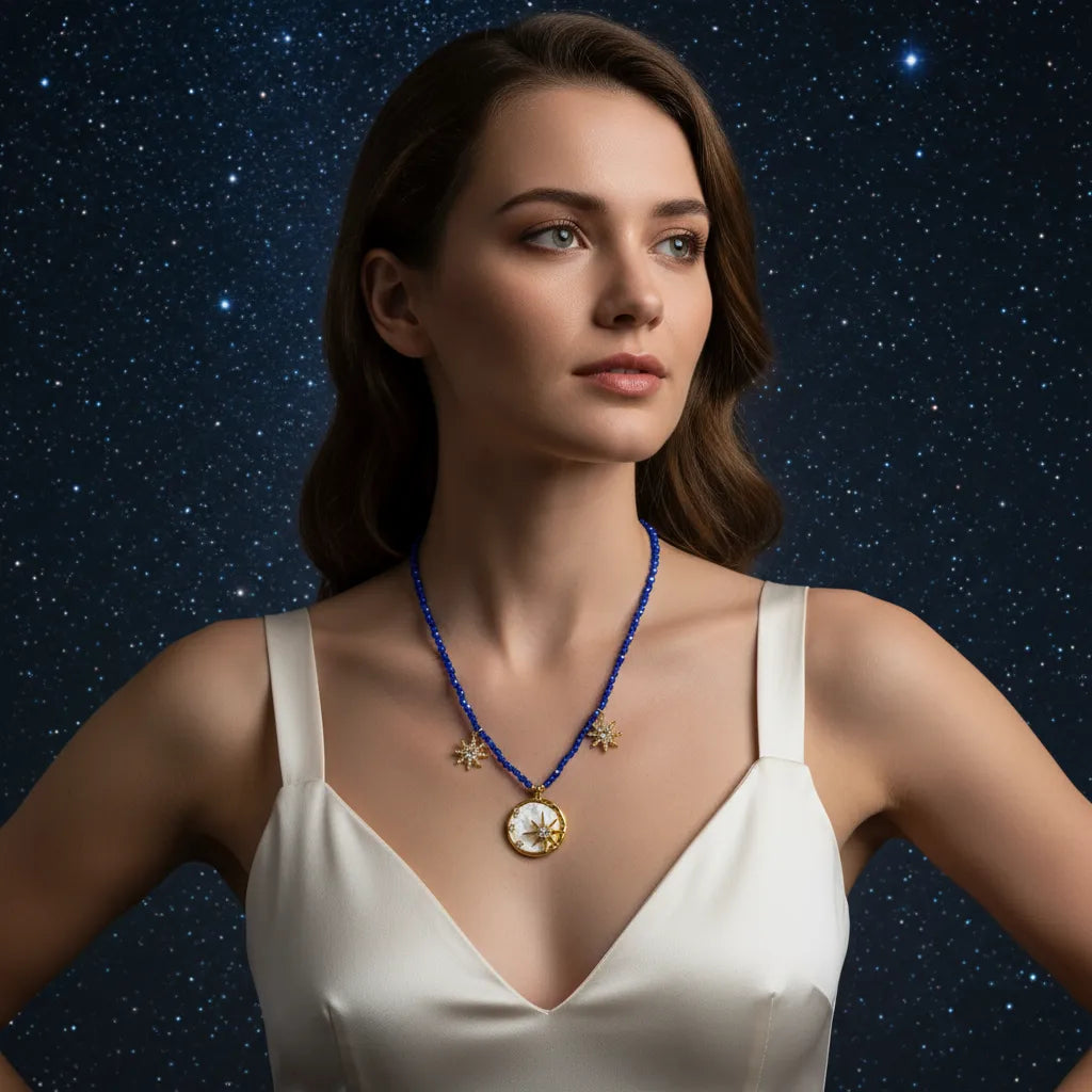 Azure Starburst Sun Necklace Stella Harte