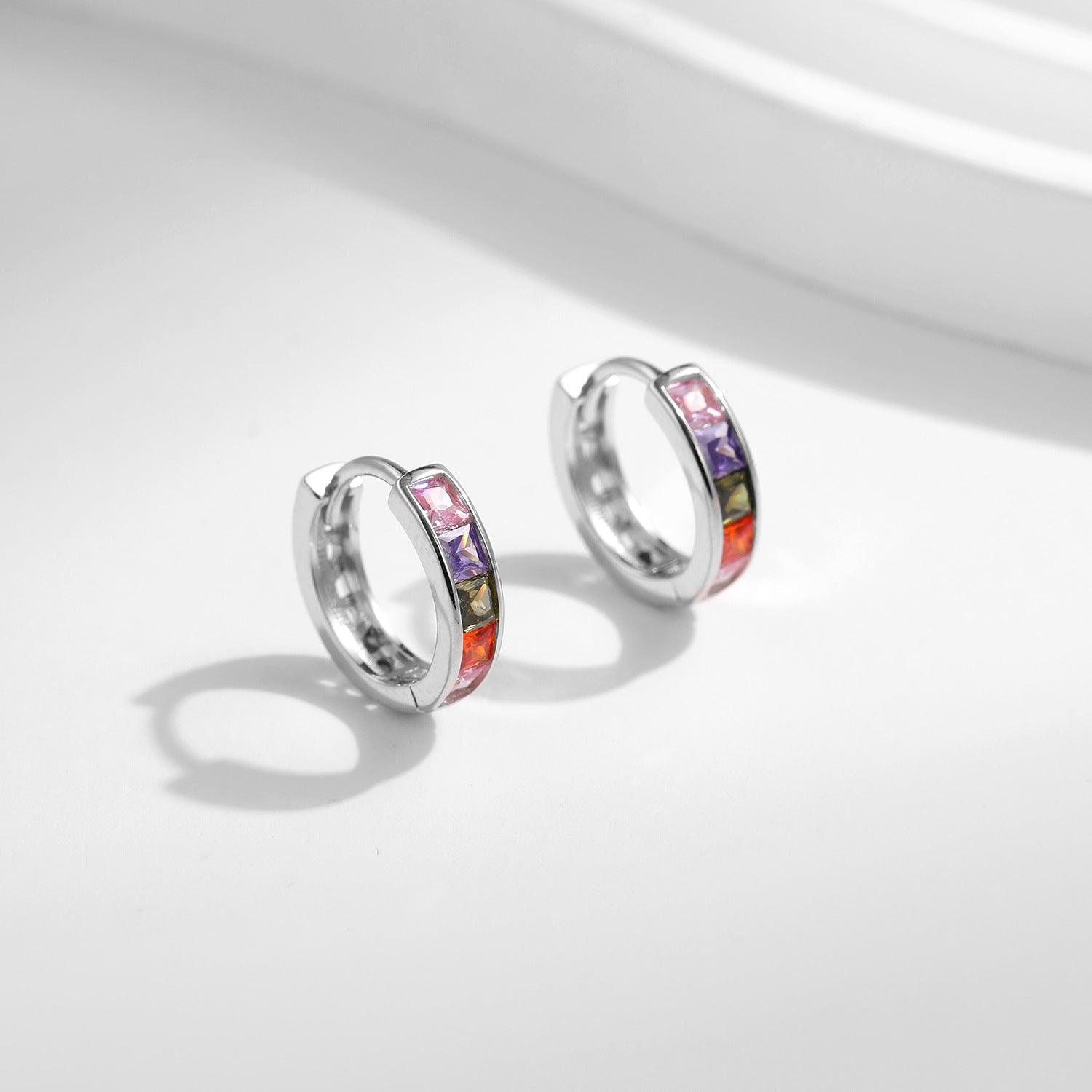 Prismatic Shimmer Huggie Earrings Stella Harte