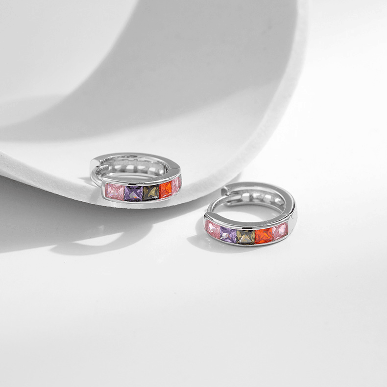 Prismatic Shimmer Huggie Earrings Stella Harte