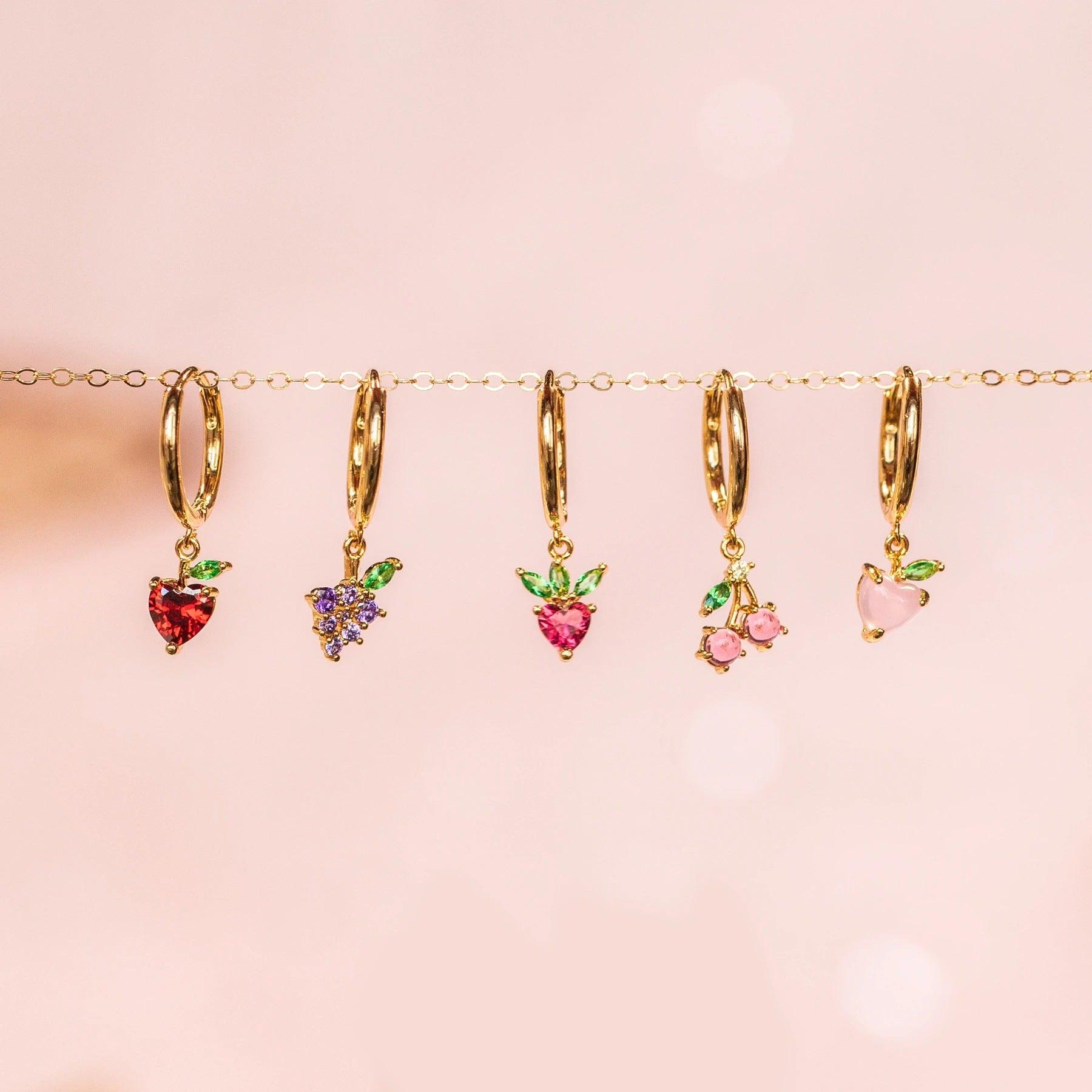 Juicy Jewels Drop Earrings (Blossom Cherry) Stella Harte